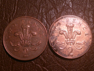Великобритания, 2 пенса 1997, 2005 год (2 монеты в лоте) !!!