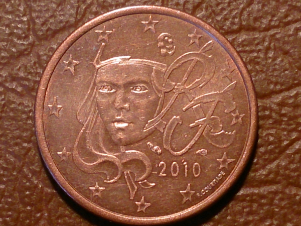Франция 5 евроцентов, евро центов, 2010 год