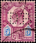 Великобритания 1902 год . король Эдвард VII . 5 p . Каталог 22 £ . (2)