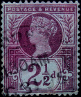 Великобритания 1887 год . Королева Виктория . 2,5 p. Каталог 5 £ . (13)