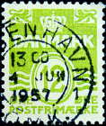 Дания 1952 год . Цифра в двойном овале . 12 эре . (2)