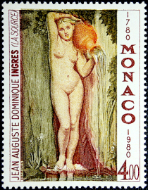 Монако 1980 год . "Весна" . Художник Ж. О. Д. Энгр (1780-1867) . Каталог 11,50 £. (1)