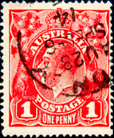 Австралия 1914 год . Король Георг V . 1 p . Каталог 7,50 £. (1)