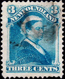 Ньюфаундленд 1873 год . Королева Виктория . Каталог 30 € .