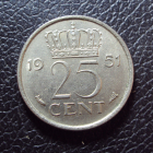 Нидерланды 25 центов 1951 год.