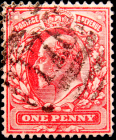 Великобритания 1902 год . король Эдвард VII . 1 p . Каталог 1,50 фунта . (10) 
