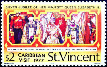 Сент-Винсент 1977 год . Silver Jubilee . Карибский визит . Каталог 3,50 € (2)