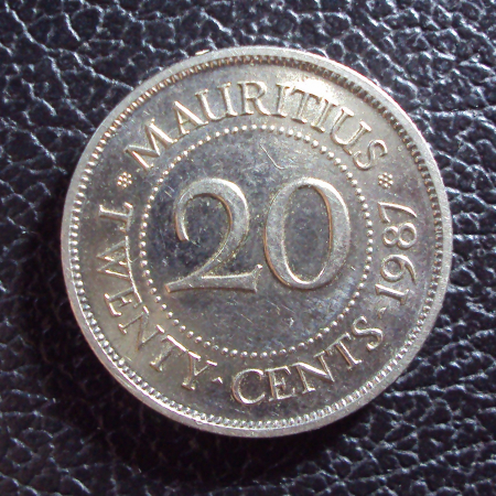 Маврикий 20 центов 1987 год.