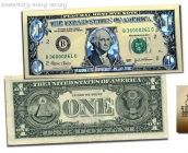 1 доллар США,серебрянная голограмма