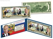 Банкнота 2 доллара США,Путин,цветная,2015г