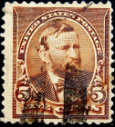 США 1890 год . Улисс С. Грант (1822-1885), 18-й президент США. 5 с . Каталог 4,75 $ 