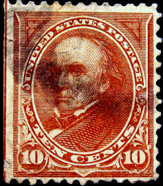 США 1898 год . Дэниел Уэбстер (1782-1852), бывший сенатор США 10 с . Каталог 6,0 $