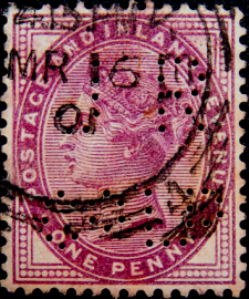 Великобритания 1881 год . Королева Виктория . 1p . Каталог 2,25 £ . (011)