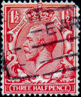 Великобритания 1924 год . Король Георг V . 1,5 p . Каталог 1 £. (5) 
