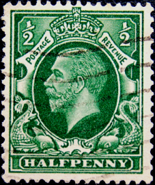 Великобритания 1924 год . Король Георг V . 0,5 p . Каталог 1 £. (7) 