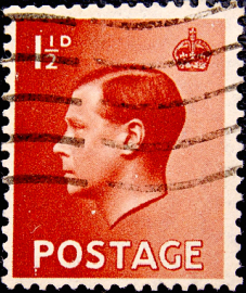 Великобритания 1936 год . король Эдвард VIII . 1 1/2 пенни . (2)