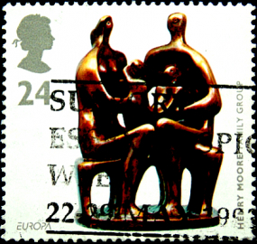 Великобритания 1993 год . "Семейная группа" (бронзовая скульптура) (Генри Мур) (1)