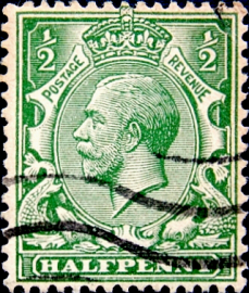 Великобритания 1913 год . Король Георг V . 0,5 пенни . (3)