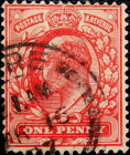 Великобритания 1902 год . король Эдвард VII . 1 p . Каталог 1,50 фунта . (12) 