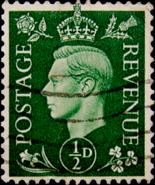 Великобритания 1937 год . King George VI . 0,5 p . (2)