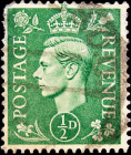 Великобритания 1942 год . King George VI . 0,5 p . (1)