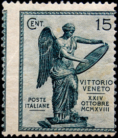 Италия 1921 год . 3-я годовщина битвы при Витторио Венето 15с . Каталог 12,0 €.