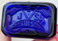 #140 Старое стекло Кёнигсберга Бутылочка кобальтовое синее стекло надпись "URICEDIN STROSCHEIN" Начало 20 века Германия Высота 12 см.  - вид 2