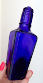 #145 Старое стекло Кёнигсберга Бутылка JAVOL одеколон кобальтовое синее стекло 20-е годы Германия Высота 14,5 см. - вид 3
