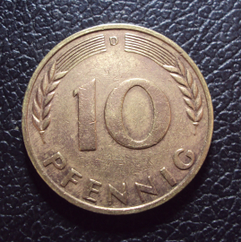 Германия 10 пфеннигов 1950 d год.
