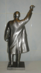 Кабинетная скульптура "Ленин в плаще с кепкой в руке". Силумин. СССР (редкая!!!) - вид 3