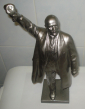 Кабинетная скульптура "Ленин в плаще с кепкой в руке". Силумин. СССР (редкая!!!) - вид 4
