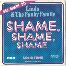 Linda & The Funky Family "Shame,Shame,Shame" 1975 Single  