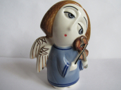 Ангел со скрипкой,авторская керамика,Вербилки .роспись