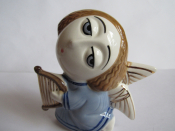 Ангел с арфой,авторская керамика,Вербилки .роспись