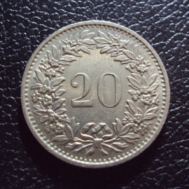 Швейцария 20 раппен 1970 год