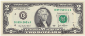 2$ доллара 2003 г. UNC Номер - Год рождения 2014г.