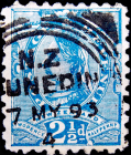 Новая Зеландия 1893 год . Королева Виктория 2,5 p . Каталог 5,0 € . 