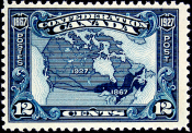 Канада 1927 год . Карта канады (1867 - 1927гг) . Каталог 45 $