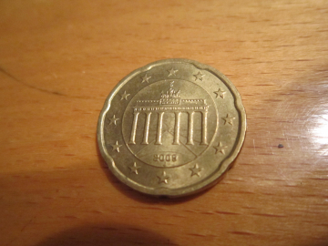 Монета 20 Евроцентов 2009 год Германия