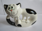 Кот Гуляет сам по себе белый с черным ,авторская керамика,Вербилки - вид 4