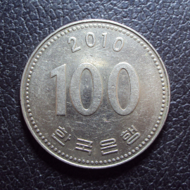 Южная Корея 100 вон 2010 год.