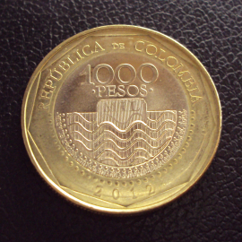 Колумбия 1000 песо 2012 год.