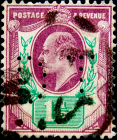 Великобритания 1902 год . король Эдвард VII . 1,5 p . Каталог 24 £ . (2)  