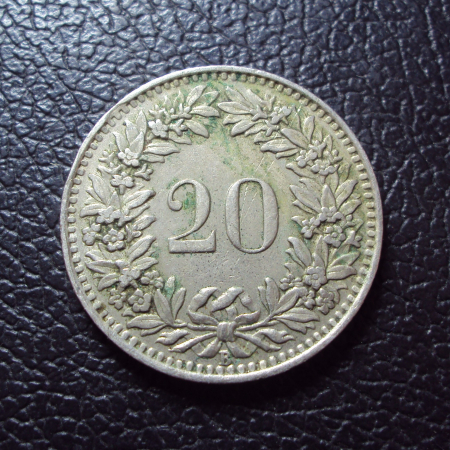 Швейцария 20 раппен 1943 год.