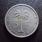 Бельгийское Конго Руанда-Урунди 5 франков 1958 год.