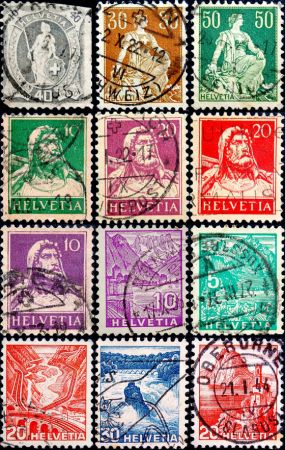 Швейцария 1904-1938 год . Стандартные выпуски . Каталог 36,2 €.
