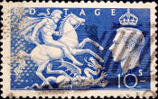 Великобритания 1951 год . Король Георг VI - Святой Георгий и дракон . Каталог 10,0 €. (1)