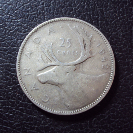 Канада 25 центов 1942 год.