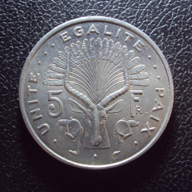 Джибути 5 франков 1991 год.