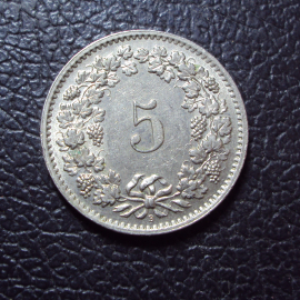 Швейцария 5 раппен 1964 год.